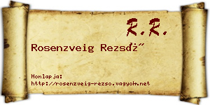Rosenzveig Rezső névjegykártya